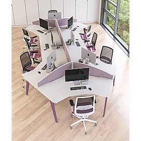 Tract 3 Person Cluster Bench Desks - Office Desks