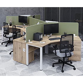 Analog Duo 120 Degree Segment Office Desks with Pedestal