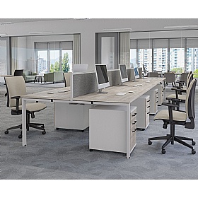 Axxiom 2 Person Rectangular Back to Back Bench Desks - Office Desks