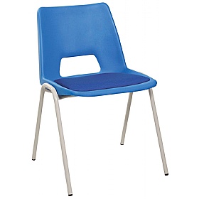 Academy Upholstered Poly School Chairs With Seat Pad Blue