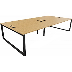 Apex 4 Person Hoop Leg Rectangular Back to Back Bench Desks - Office Desks