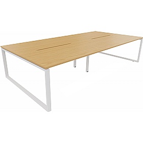 Apex 4 Person Hoop Leg Rectangular Back to Back Bench Desks - Office Desks