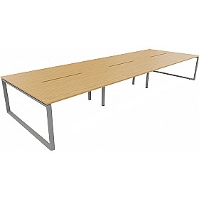 Apex 6 Person Hoop Leg Rectangular Back to Back Bench Desks - Office Desks