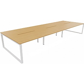 Apex 6 Person Hoop Leg Rectangular Back to Back Bench Desks - Office Desks