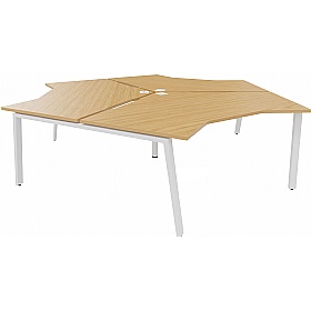 Apex 3 Person Cluster A-Frame Bench Desks - Office Desks