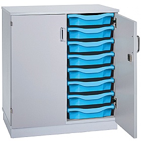 Premium 16 Tray Storage With Doors