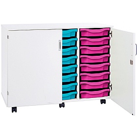 Premium 24 Tray Mobile Storage With Doors