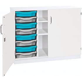 Premium 8 Tray Storage With Shelves & Doors