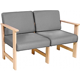 Silvan Vinyl Wooden Frame Reception and Breakout Sofa