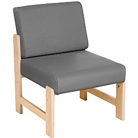 Silvan Vinyl Wooden Frame Reception and Breakout Chair