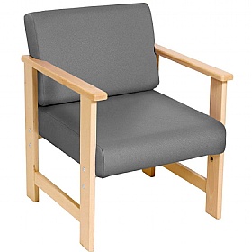Silvan Vinyl Wooden Frame Reception and Breakout Armchair