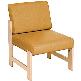 Silvan Vinyl Wooden Frame Reception and Breakout Chair
