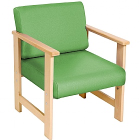 Silvan Vinyl Wooden Frame Reception and Breakout Armchair
