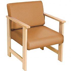 Silvan Vinyl Wooden Frame Reception and Breakout Armchair