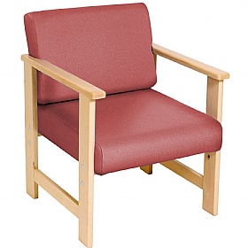 Silvan Vinyl Wooden Frame Reception and Breakout Armchair