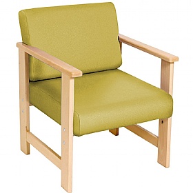 Silvan Vinyl Wooden Frame Reception and Breakout Armchair
