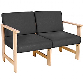 Silvan Vinyl Wooden Frame Reception and Breakout Sofa
