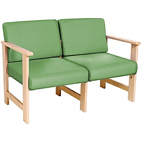 Silvan Vinyl Wooden Frame Reception and Breakout Sofa