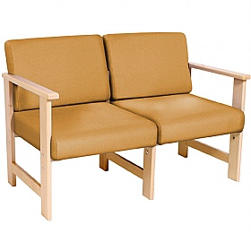 Silvan Vinyl Wooden Frame Reception and Breakout Sofa