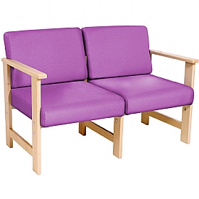 Silvan Vinyl Wooden Frame Reception and Breakout Sofa