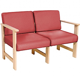 Silvan Vinyl Wooden Frame Reception and Breakout Sofa