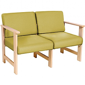 Silvan Vinyl Wooden Frame Reception and Breakout Sofa