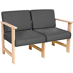 Silvan Vinyl Wooden Frame Reception and Breakout Sofa