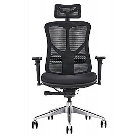 F94 Ergonomic Mesh and Fabric Office Chair with Headrest - Office Chairs