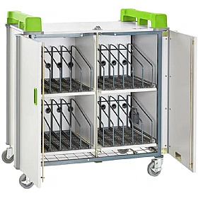 LapCabby 20V Vertical Laptop Charging and Storage Trolley Lime