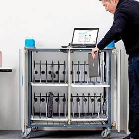 LapCabby 20V Vertical Laptop Charging and Storage Trolley