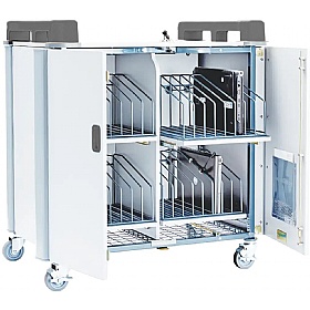 LapCabby 32V Vertical Laptop Charging and Storage Trolley Charcoal