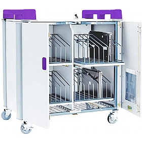 LapCabby 32V Vertical Laptop Charging and Storage Trolley Purple