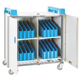 LapCabby Mini 32V Vertical Laptop Charging and Storage Trolley Blue