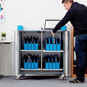 LapCabby Mini 32V Vertical Laptop Charging and Storage Trolley