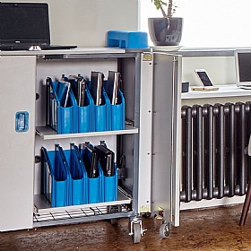 LapCabby Mini 32V Vertical Laptop Charging and Storage Trolley - School Furniture