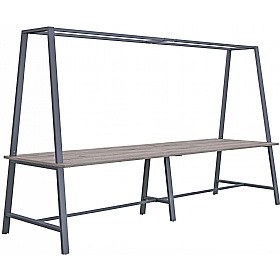 Atomic Rectangular Breakout and Meeting Tables with Overhead Gantry