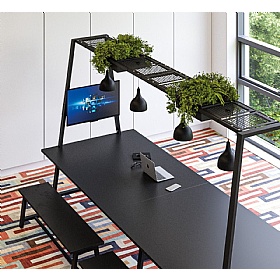 Atomic Rectangular Breakout and Meeting Tables with Overhead Gantry