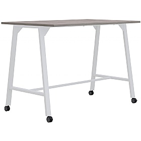 Atomic High Mobile Rectangular Breakout and Meeting Tables White Frame