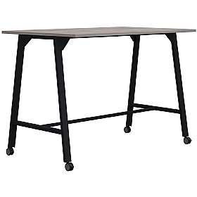 Atomic High Mobile Rectangular Breakout and Meeting Tables Black Frame