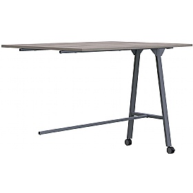 Atomic High Mobile Rectangular Extension Tables Silver Frame