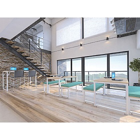 Ember Hoop Leg High Rectangular Breakout and Meeting Tables