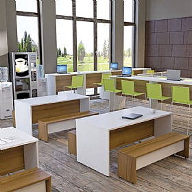 Nimbus Panel End Breakout and Meeting Bench Seats - Breakout & Canteen