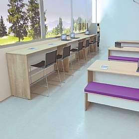 Nimbus Panel End High Rectangular Breakout and Meeting Tables - Breakout & Canteen