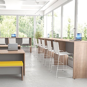 Nimbus Panel End High Rectangular Breakout and Meeting Tables - Breakout & Canteen