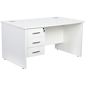 Horizon Panel End Rectangular Office Desks With Single Fixed Pedestal
