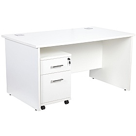 Horizon Panel End Rectangular Office Desks With Mobile Pedestal