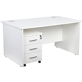 Horizon Panel End Rectangular Office Desks With Mobile Pedestal
