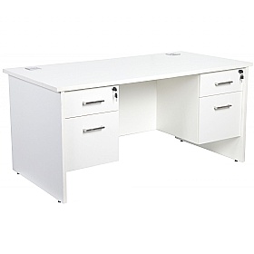 Horizon Panel End Rectangular Office Desks With Double Fixed Pedestals