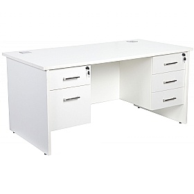 Horizon Panel End Rectangular Office Desks With Double Fixed Pedestals