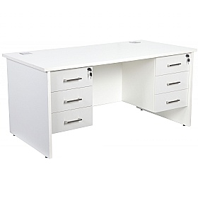 Horizon Panel End Rectangular Office Desks With Double Fixed Pedestals